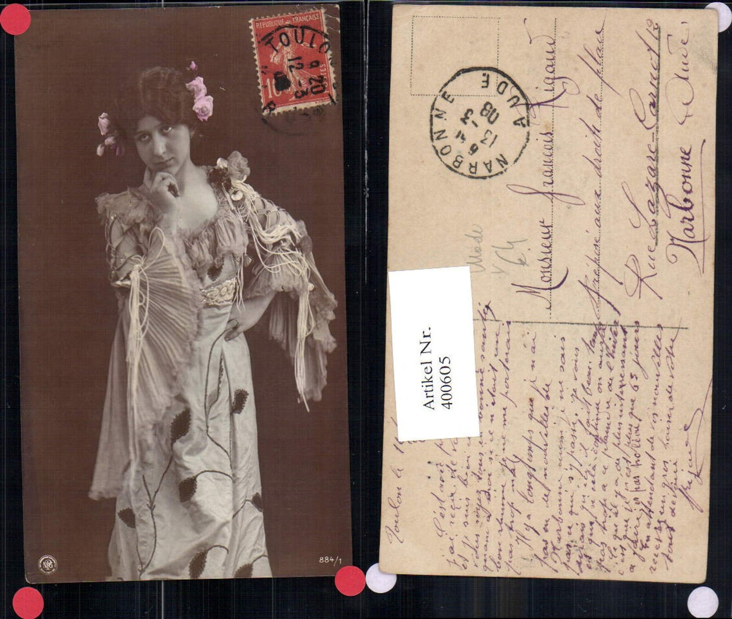 400605,Fotokunst Frau Mode Blumen Rosen i. Haar pub NPG 884/1