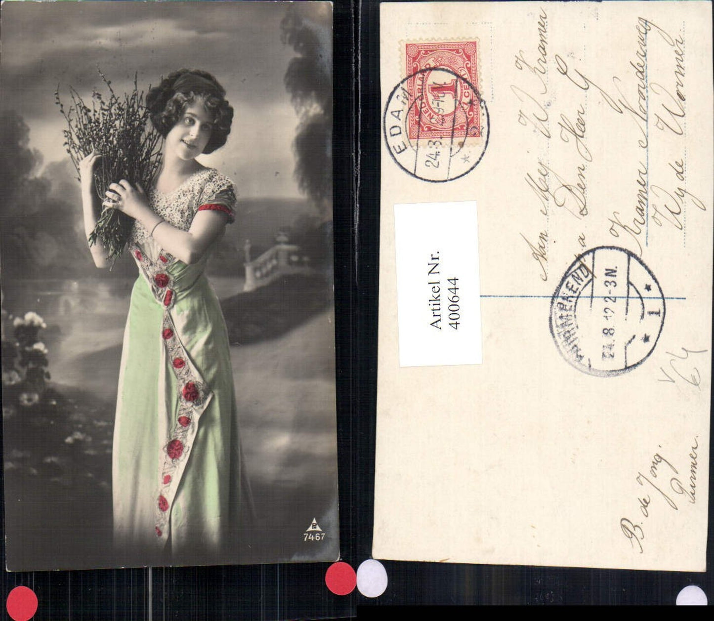 400644,Fotokunst Frau Palmkätzchen Weidenkätzchen Strauß pub Photochemie 7467