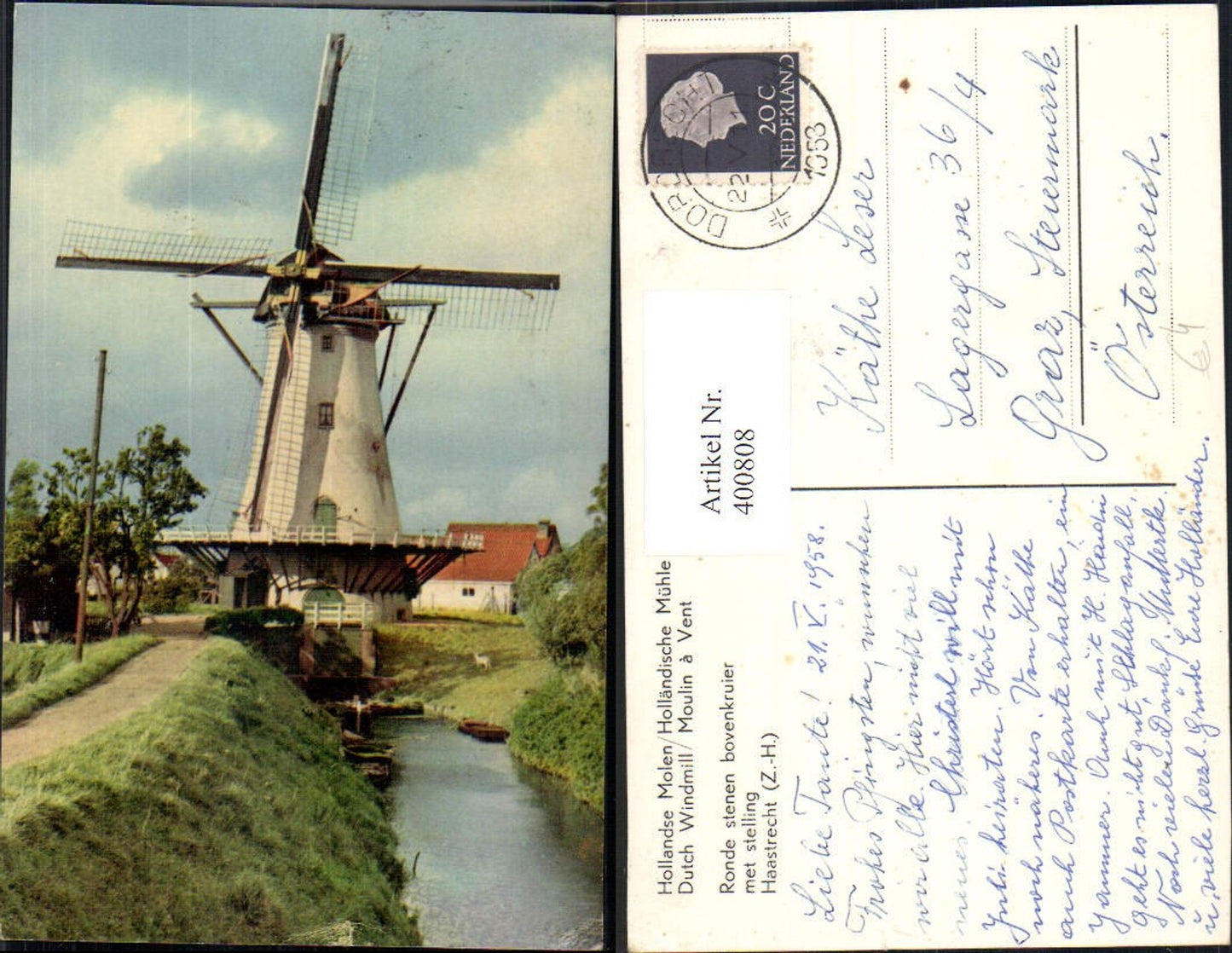 400808,Windmühle Holländische Mühle Dutch Windmill Haastrecht