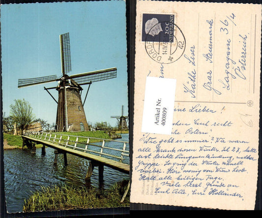 400809,Windmühle Dutch Windmill Holländische Mühle Brücke