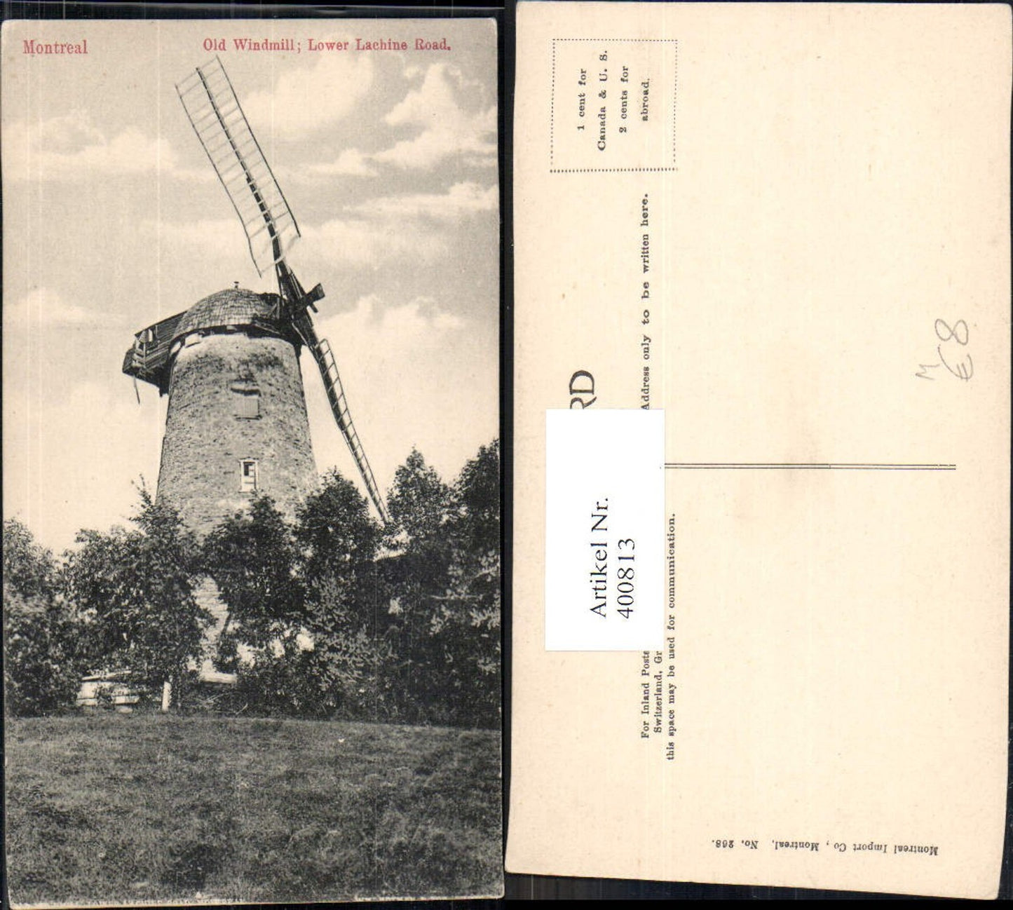 400813,Windmühle Montreal Old Windmill Lower Lachine Road