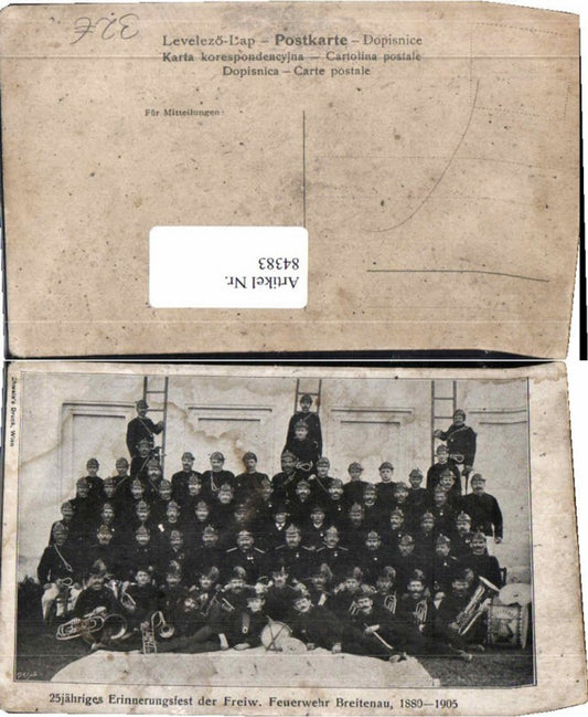 84383,Breitenau am Steinfeld 25 Jahr Freiweilige Feuerwehr 1905