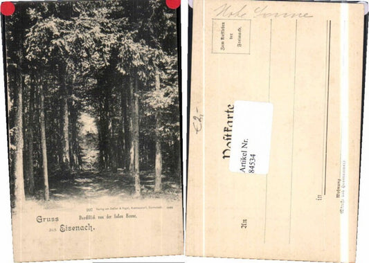 84534, Greetings from Eisenach Hohen Sonne 1899