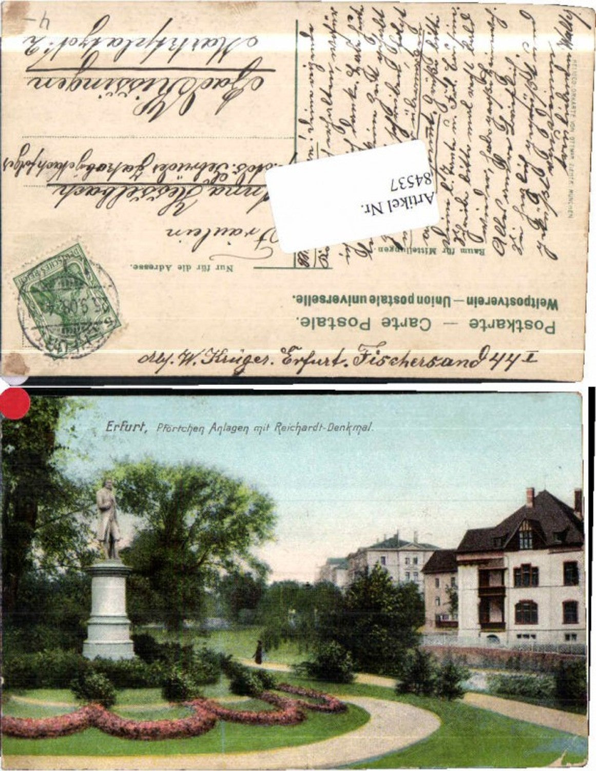 84537,Erfurt Pförtchen Anlagen Reichardt Denkmal