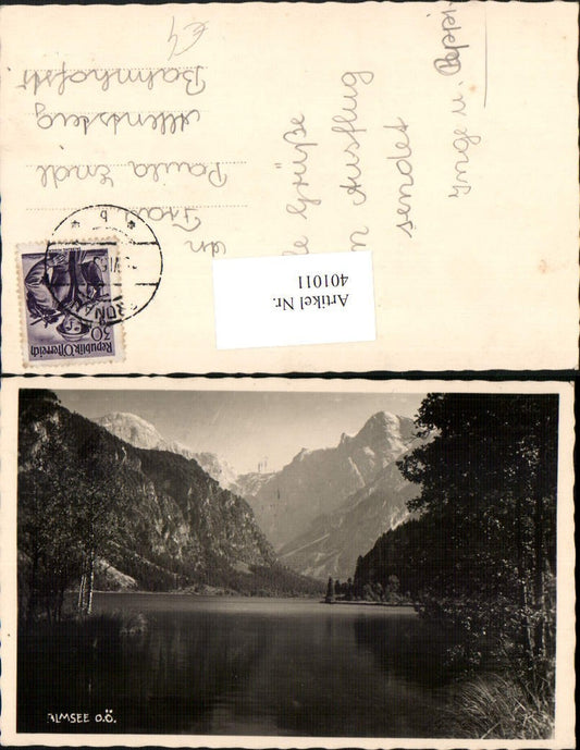 401011,Almsee See b. Grünau im Almtal Bergkulisse