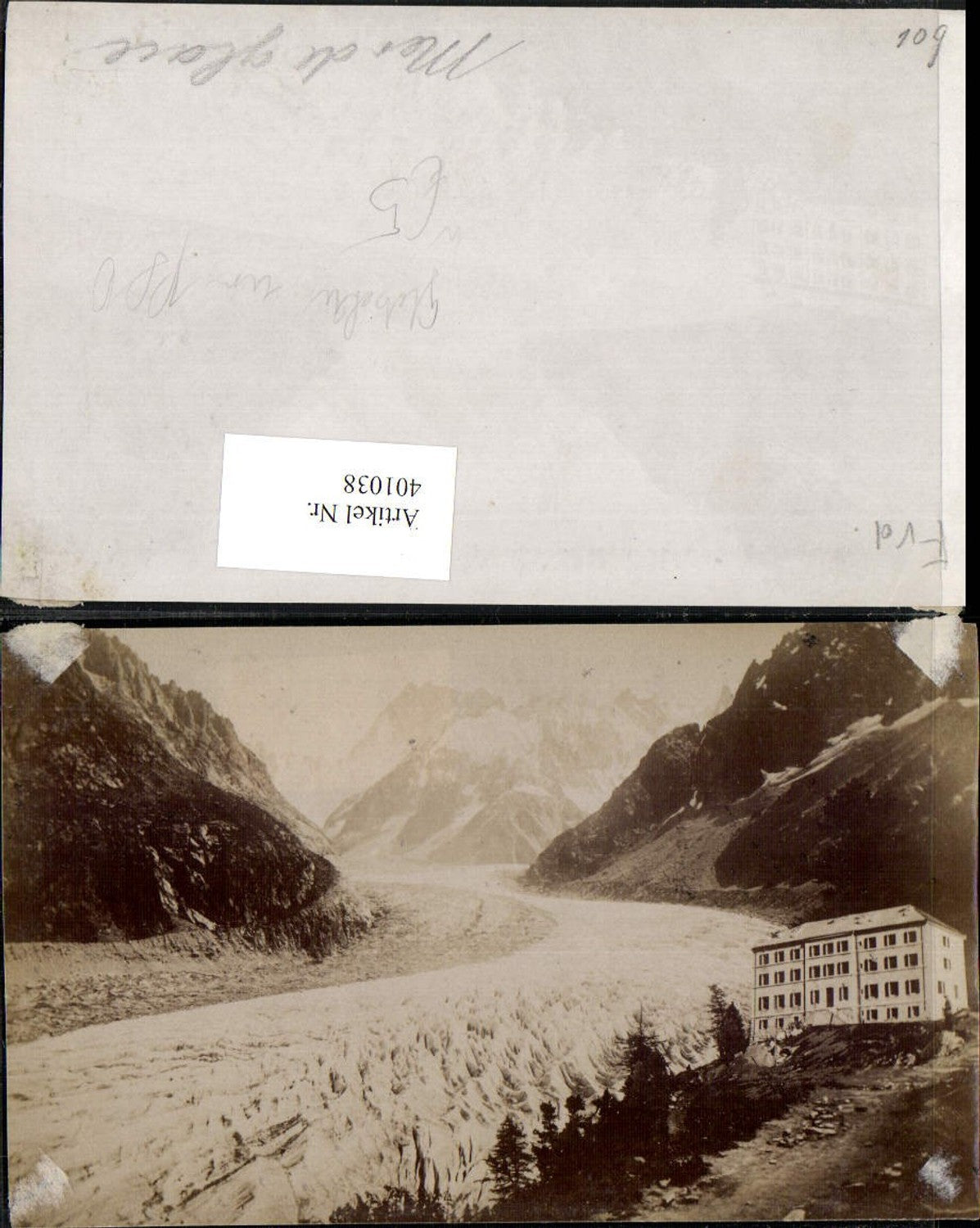 401038,Fotoabzug um 1885 Rhone-Alpes Haute-Savoie Mer de glace Gletscher b. Chamonix