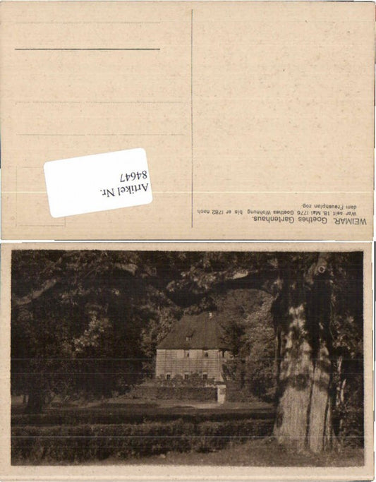84647,Weimar Goethes Gartenhaus