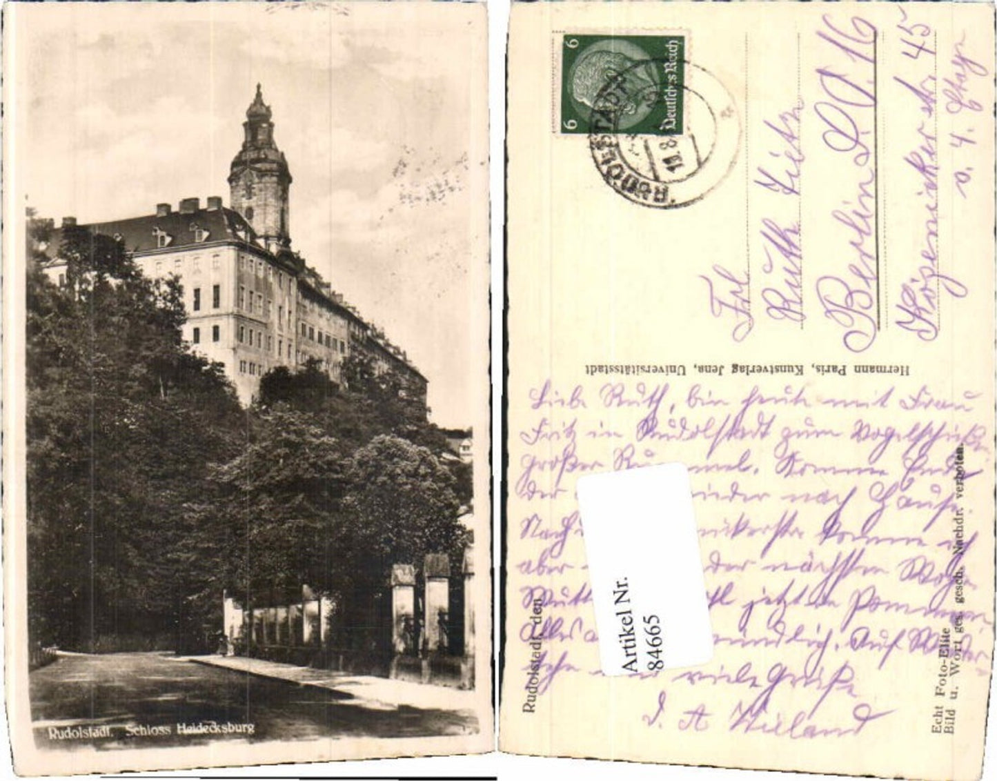 84665,Rudolstadt Heidecksburg Schloss