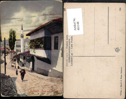 401148,Bosnia Sarajevo Blick vom Alifakovac Straße Minarett