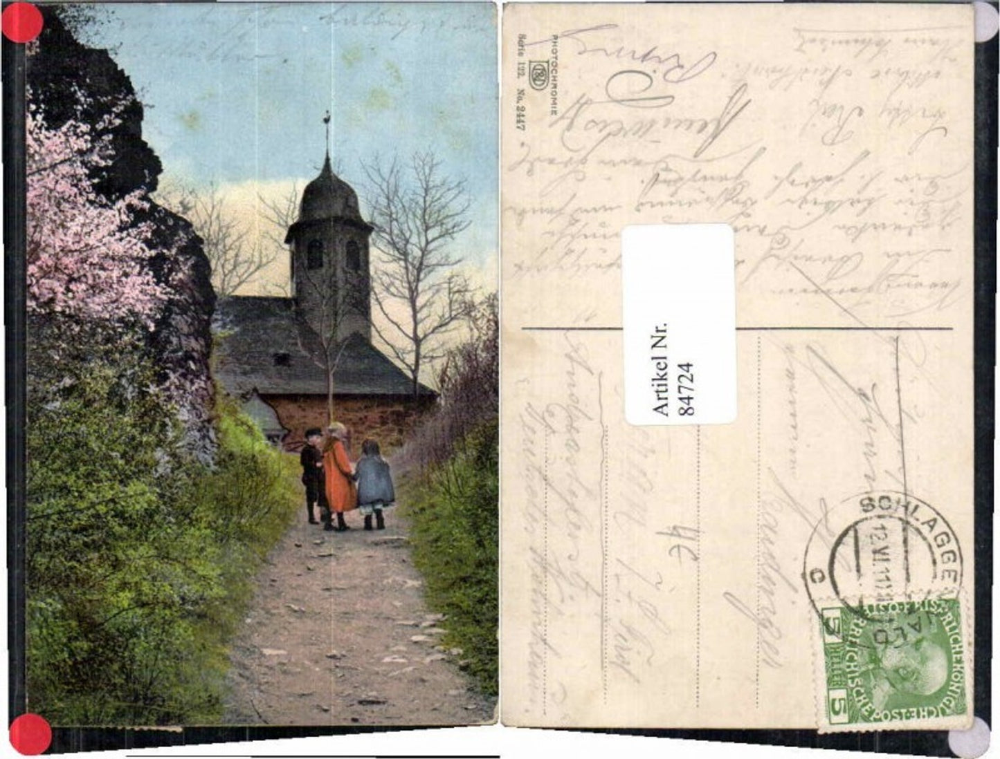 84724,Photochromie Ser. 122-2447 Kinder Weg Kirche