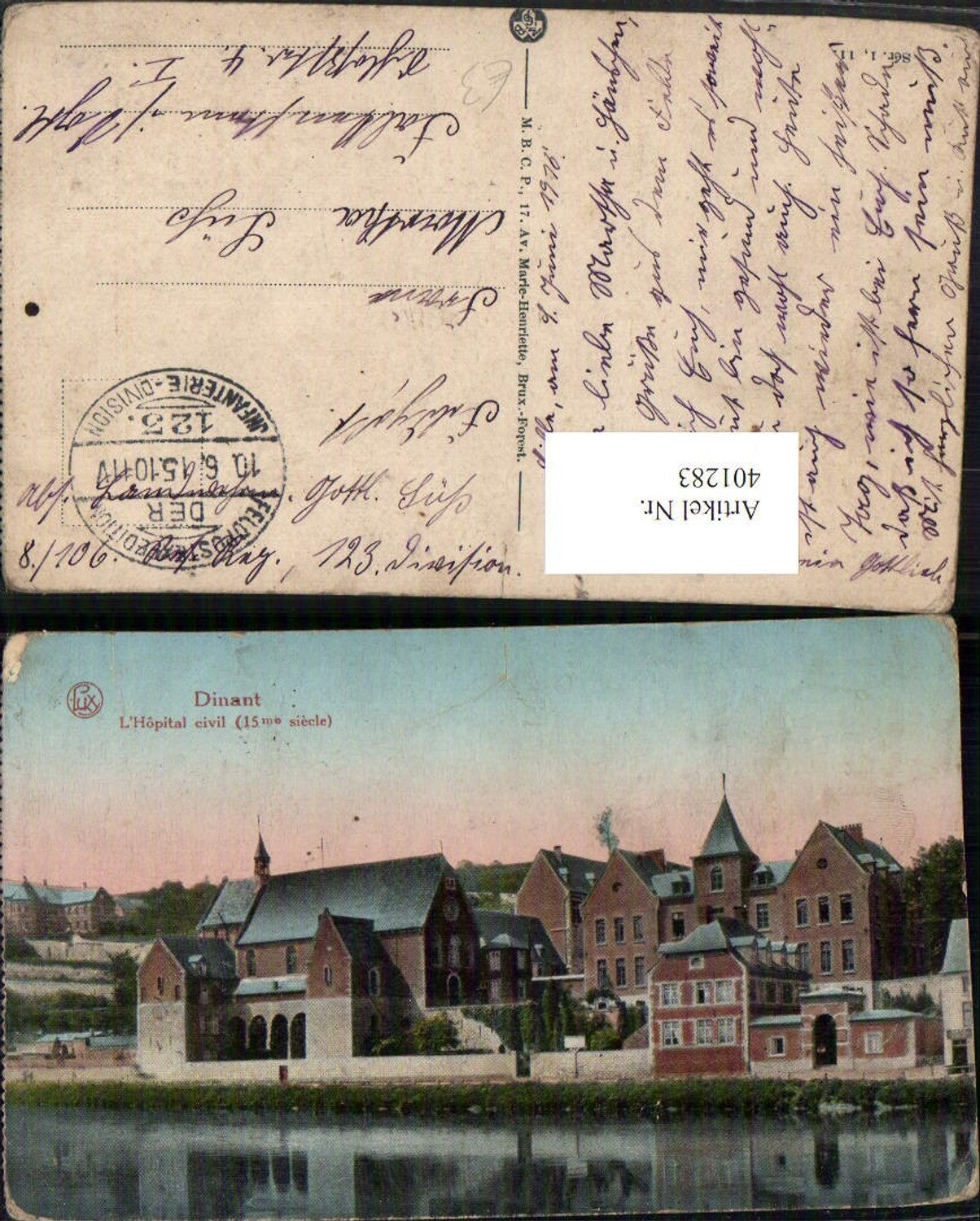 401283,Belgium Dinant L'Hopital civil Hospital Krankenhaus