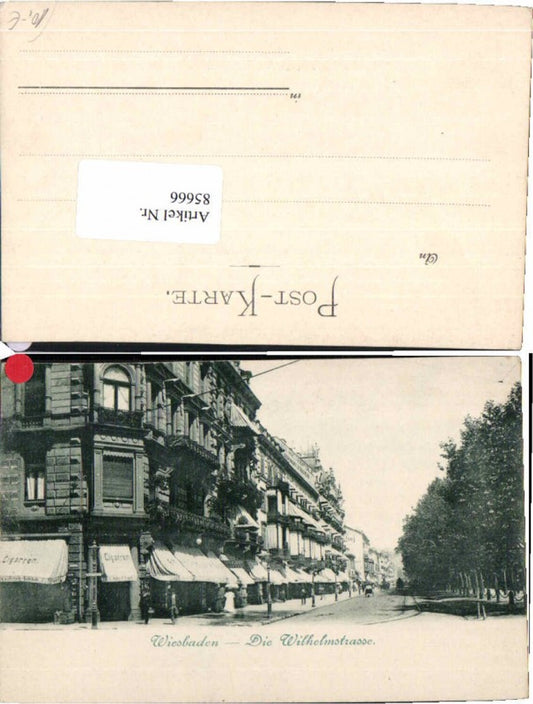 85666,Wiesbaden Wilhelmstrasse m. Geschäft 1900