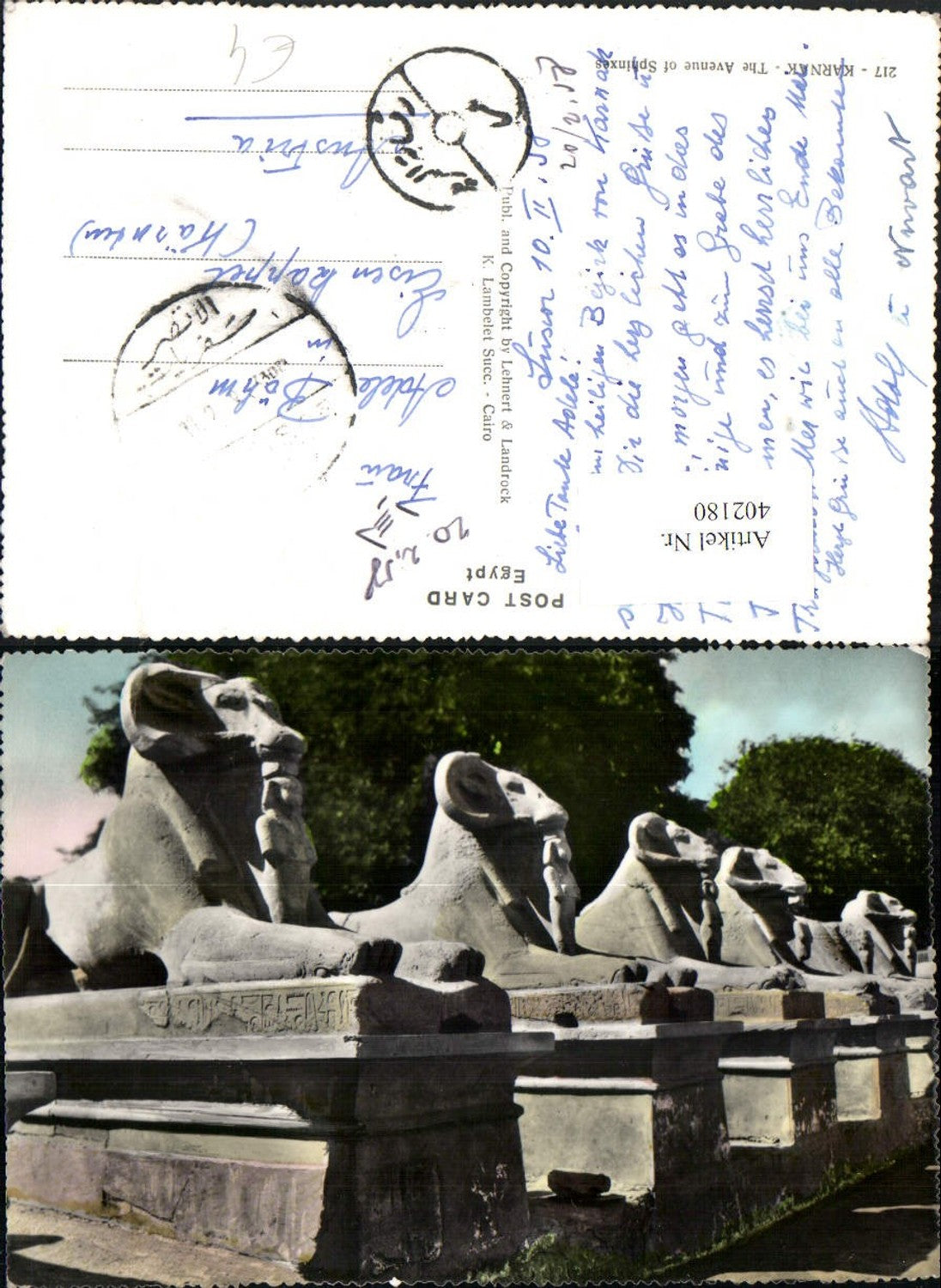 402180,Egypt Luxor Karnak Avenue of Sphinxes Sphinx