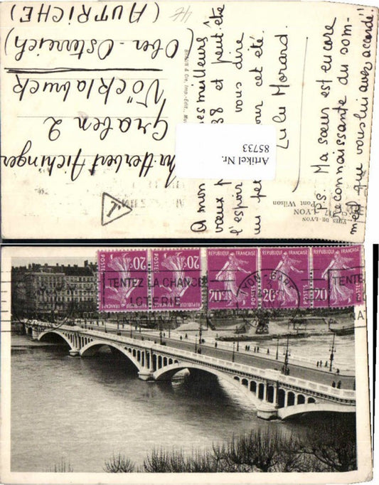85733,Lyon Pont Wilson Brücke 1925