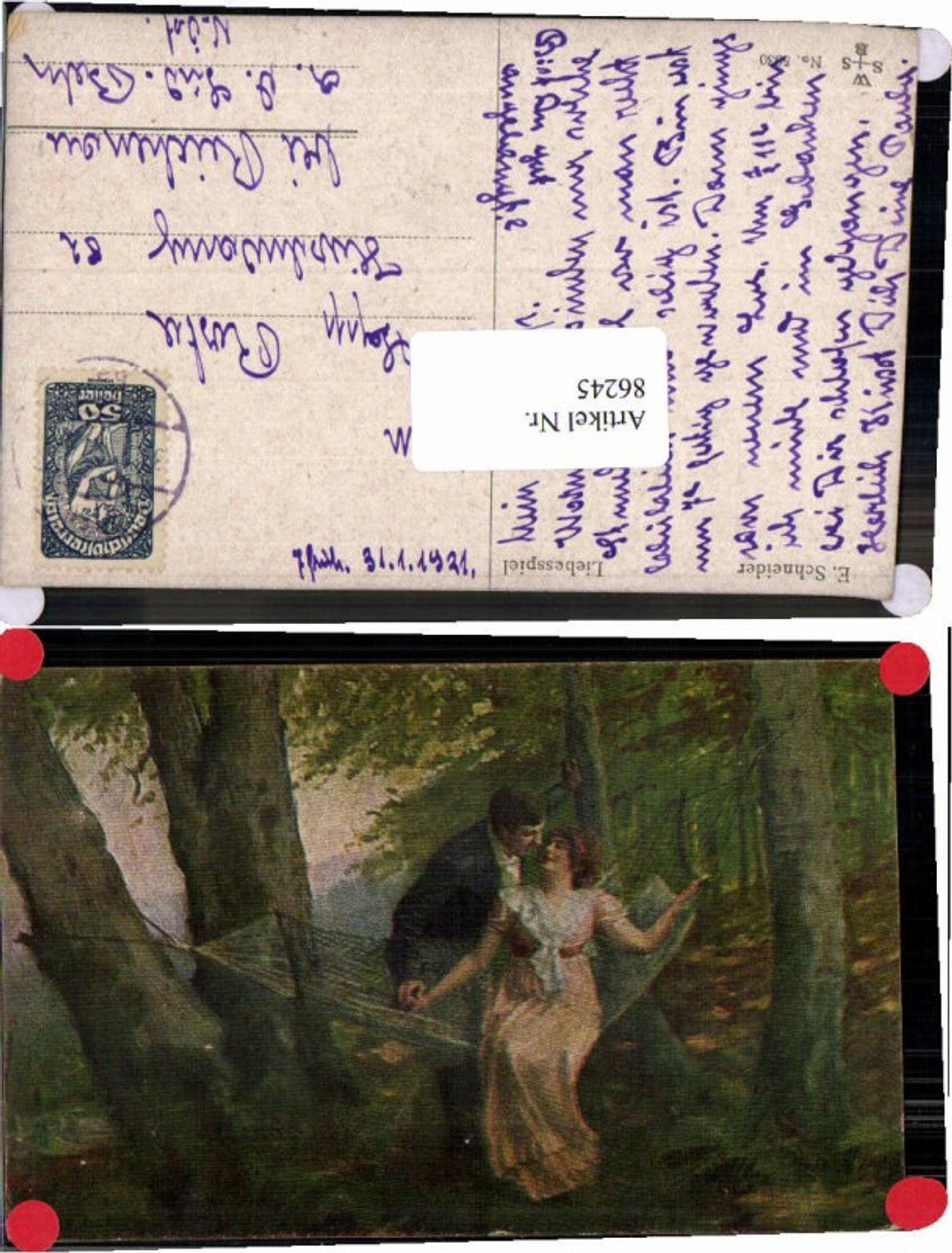 86245,E. Schneider Liebesspiel Hängematte Liebespaar