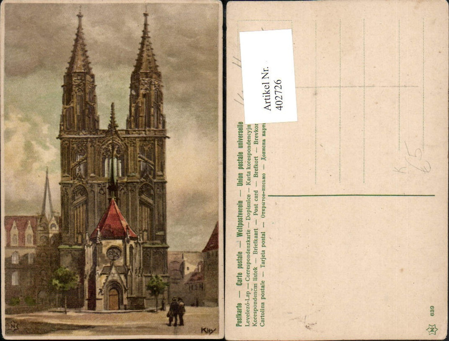 402726,Künstler AK Heinrich Kley Dom Kirche pub Novolito 639