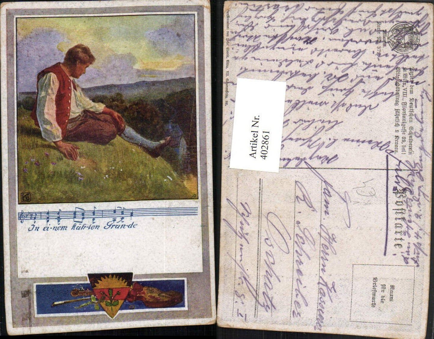 402861,Deutscher Schulverein 371 Mann Wiese Liedzeile Lied