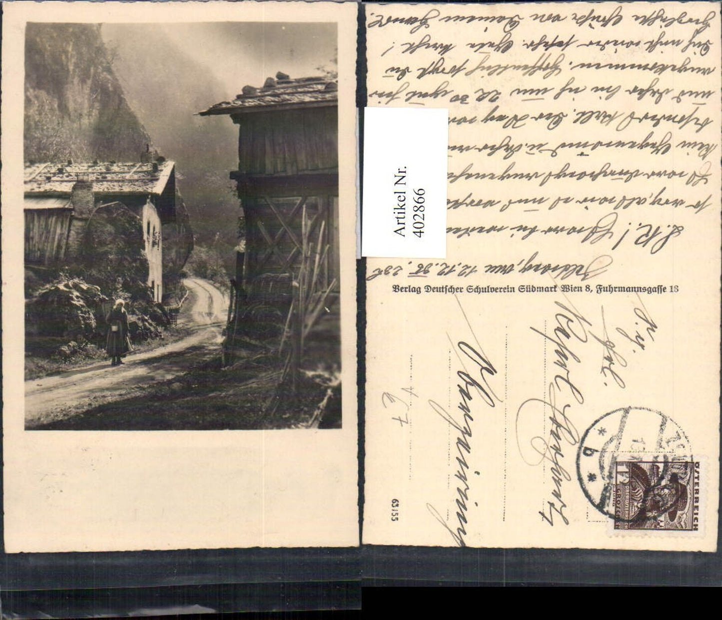 402866,Verein Südmark Motiv Haus Hütte Wegpartie