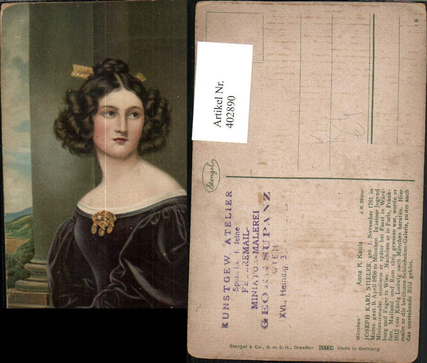 402890,Stengel Co 29985 Künstler Joseph Karl Stieler Anna R. Kaula Frau Portrait