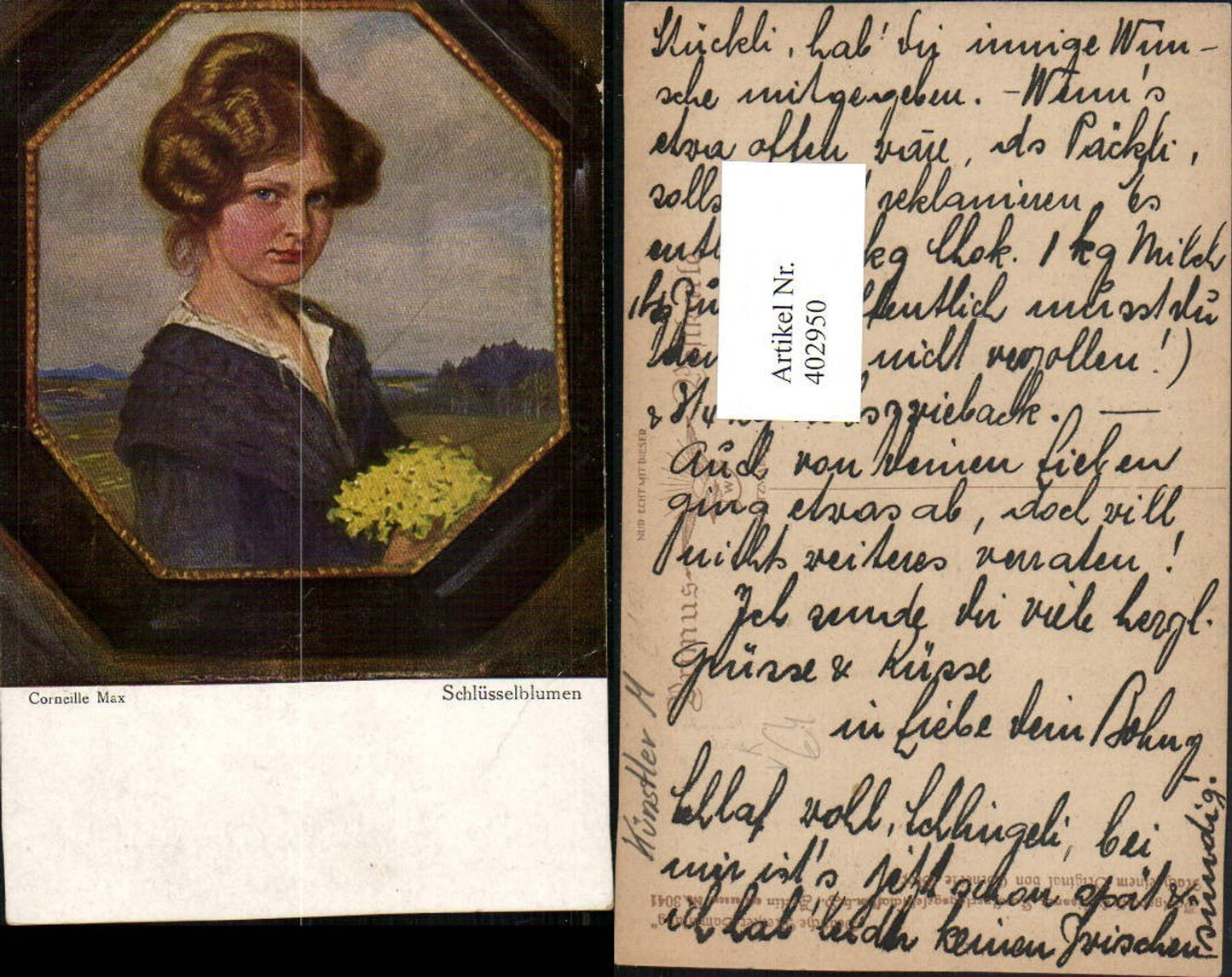 402950, ​​Primus AK 3041 Artist Corneille Max Primrose Woman Portrait