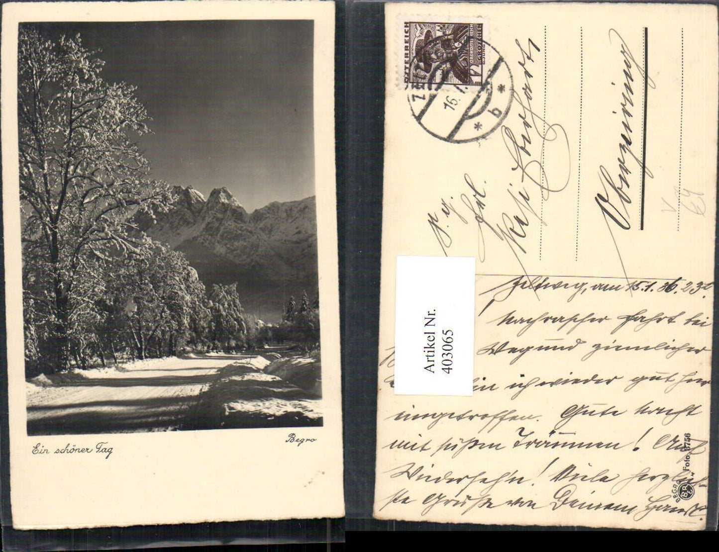 403065,Fotokunst Begro 3756 Ein schöner Tag Winterlandschaft Bergkulisse