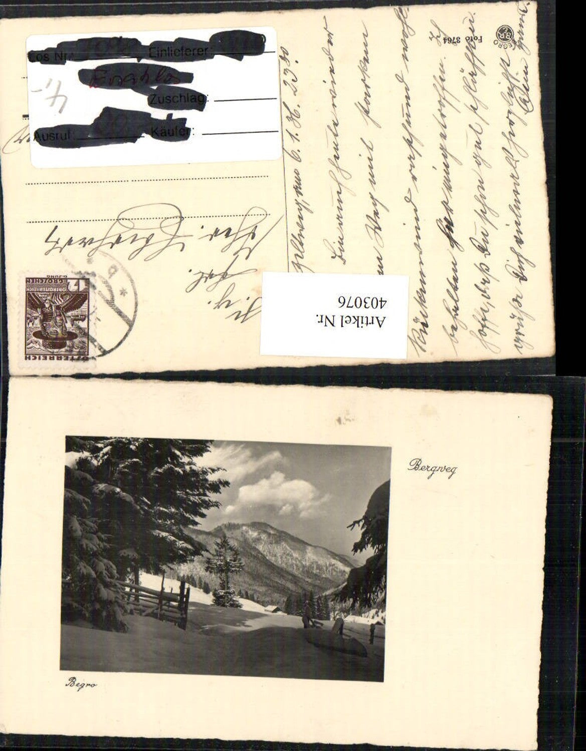 403076,Fotokunst Begro 3764 Bergweg Winterlandschaft Bergkulisse