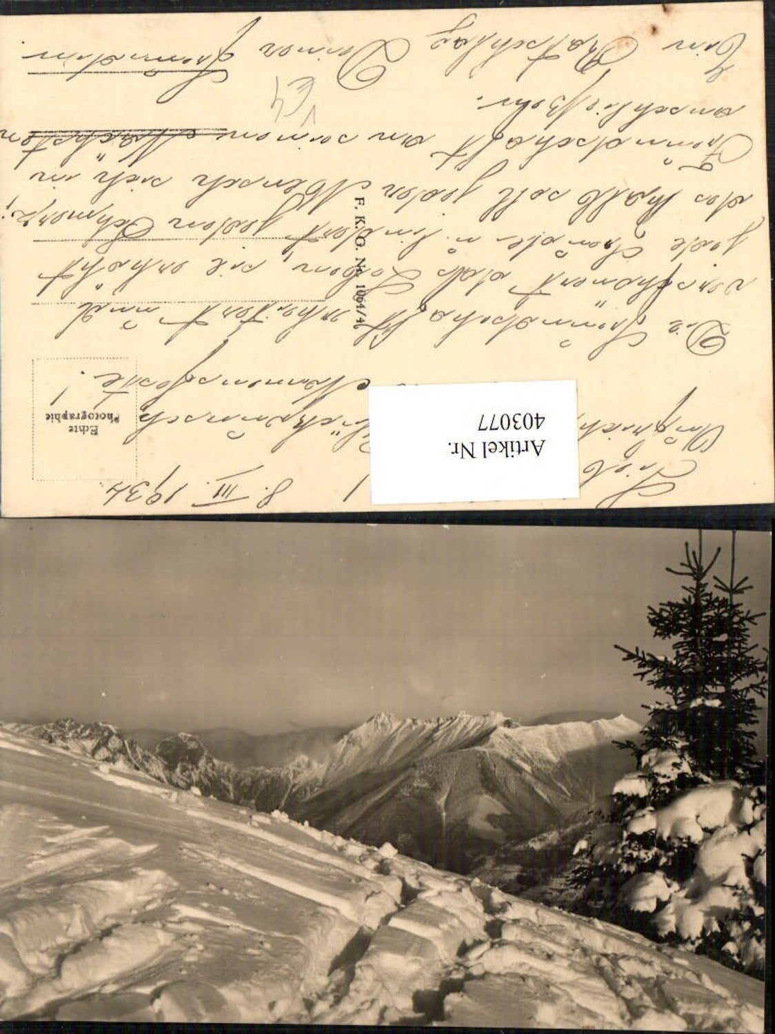 403077,Fotokunst F.K.G. 1064/4 Winterlandschaft Bergkulisse