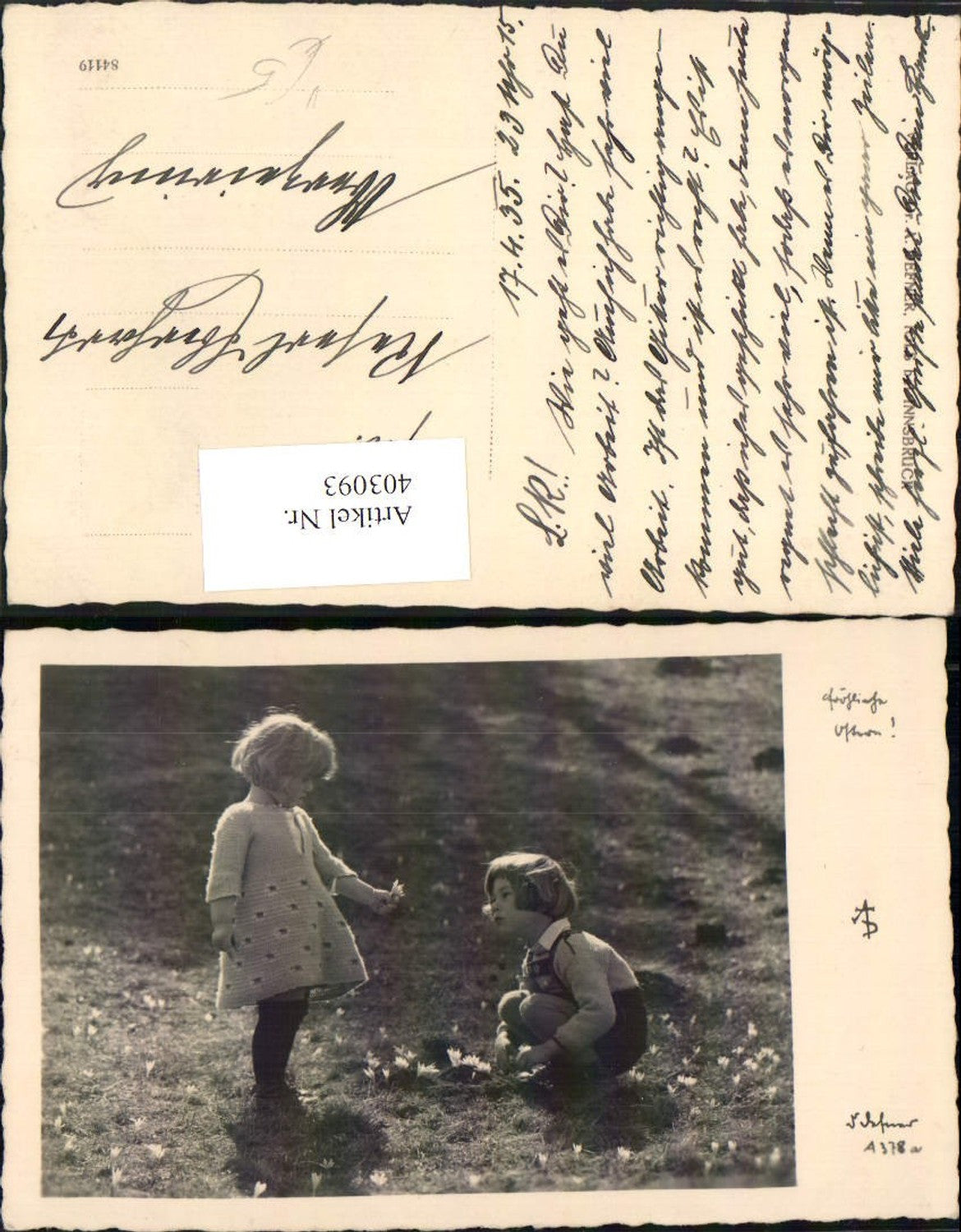 403093,Fotokunst Dr. Defner A378a Ostern Kinder Blumen Krokusse Wiese