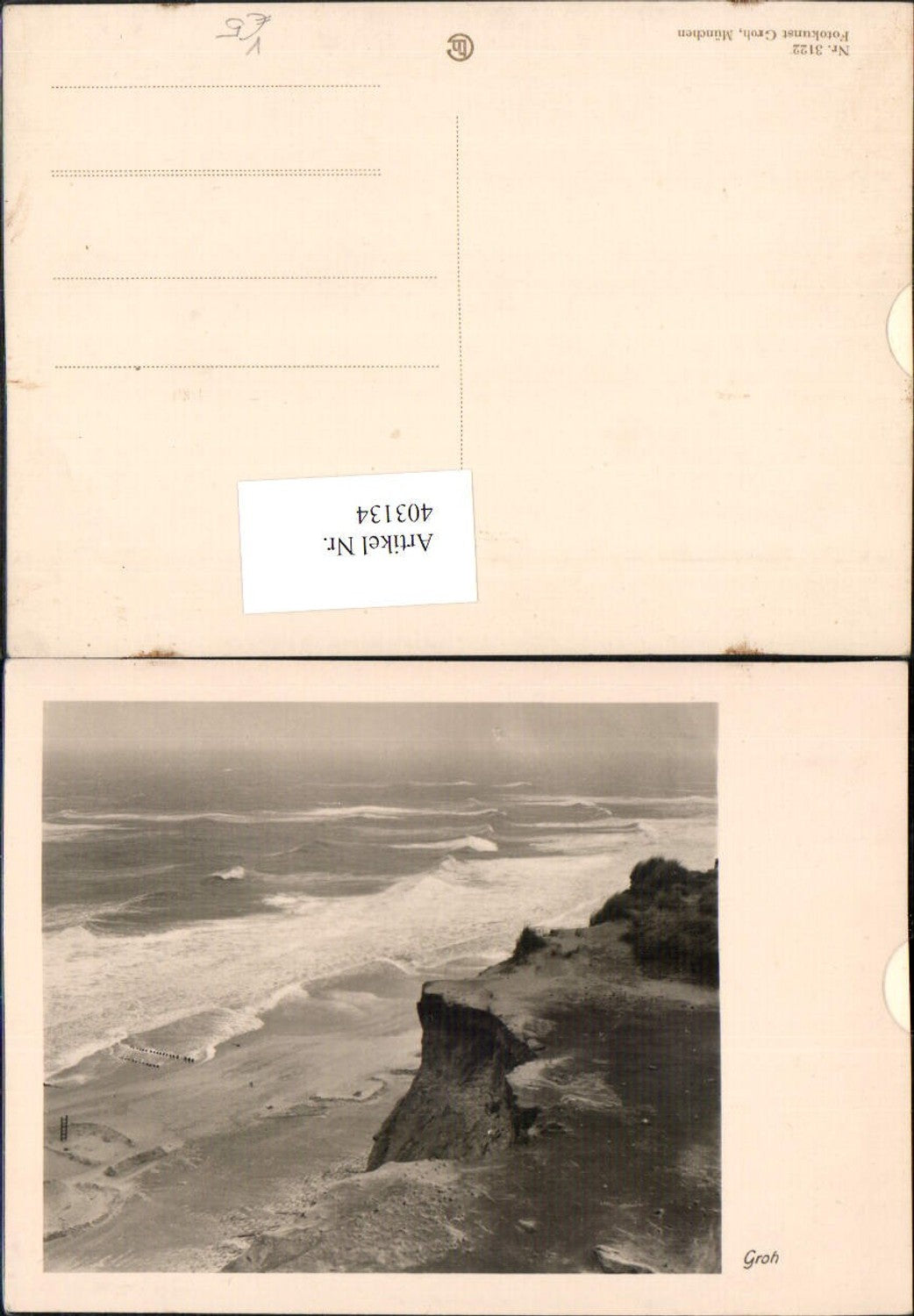 403134,Fotokunst Groh 3122 Küste Klippe Strand Meer