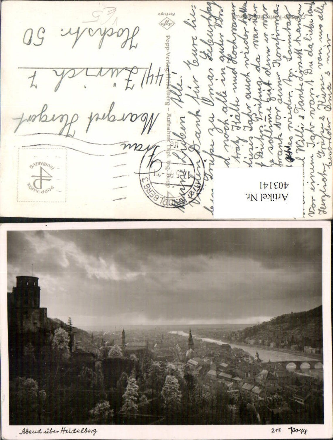403141,Popp Verlag 215 Abend über Heidelberg Totale