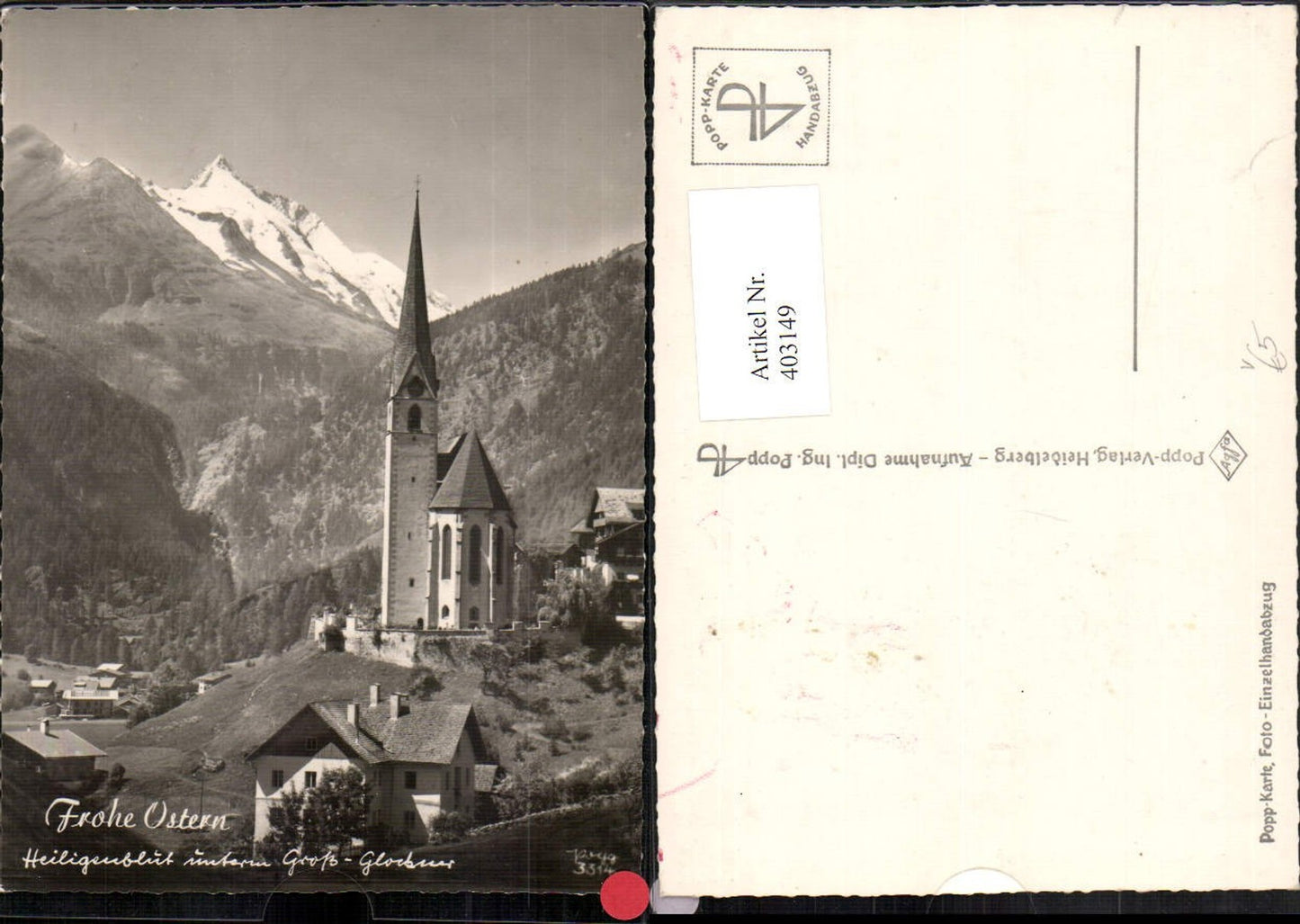 403149,Popp Verlag 3314 Ostern Heiligenblut Kirche m. Großglockner Bergkulisse