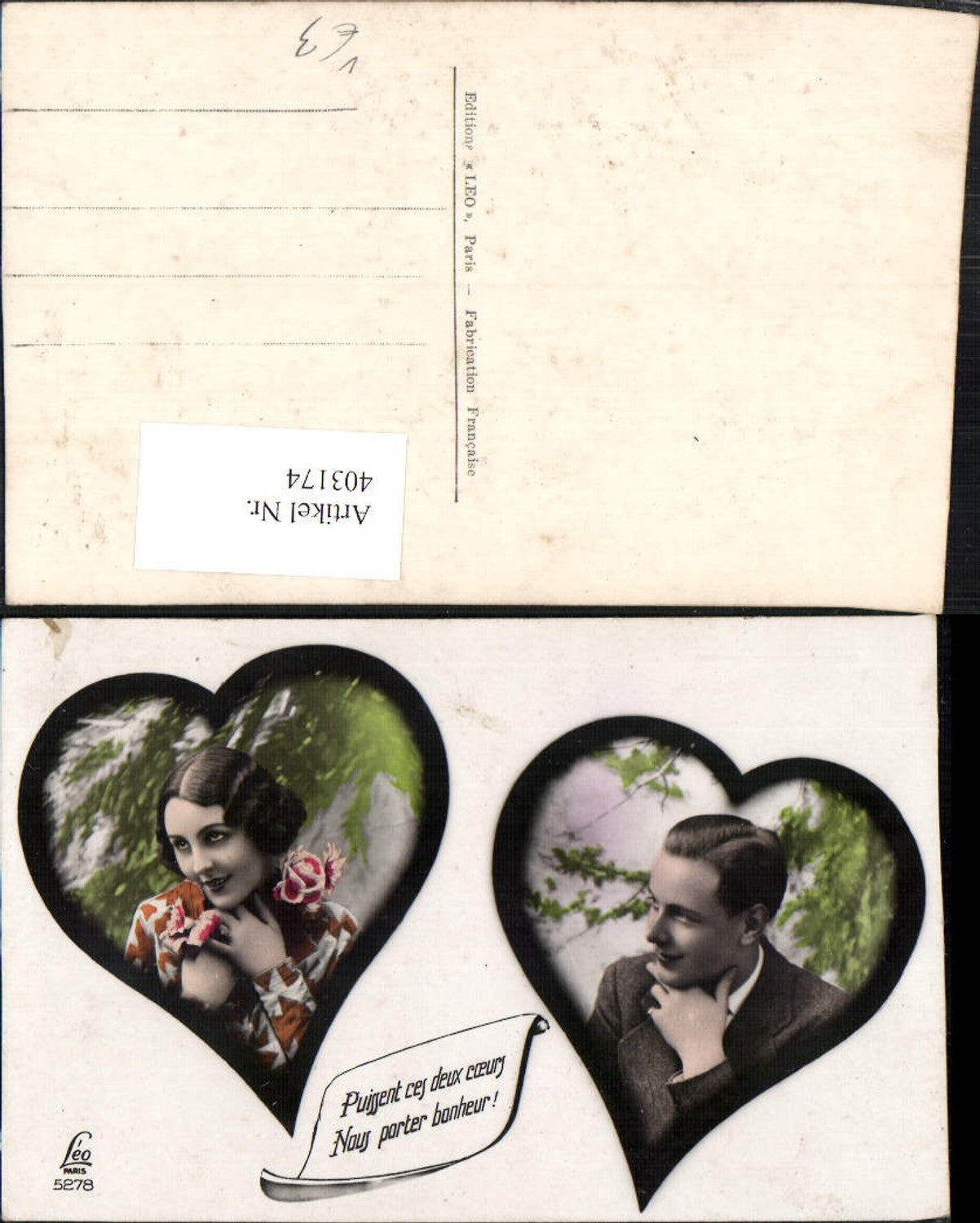 403174,Fotomontage Liebe Paar Portraits Herzen pub Leo Paris 5278