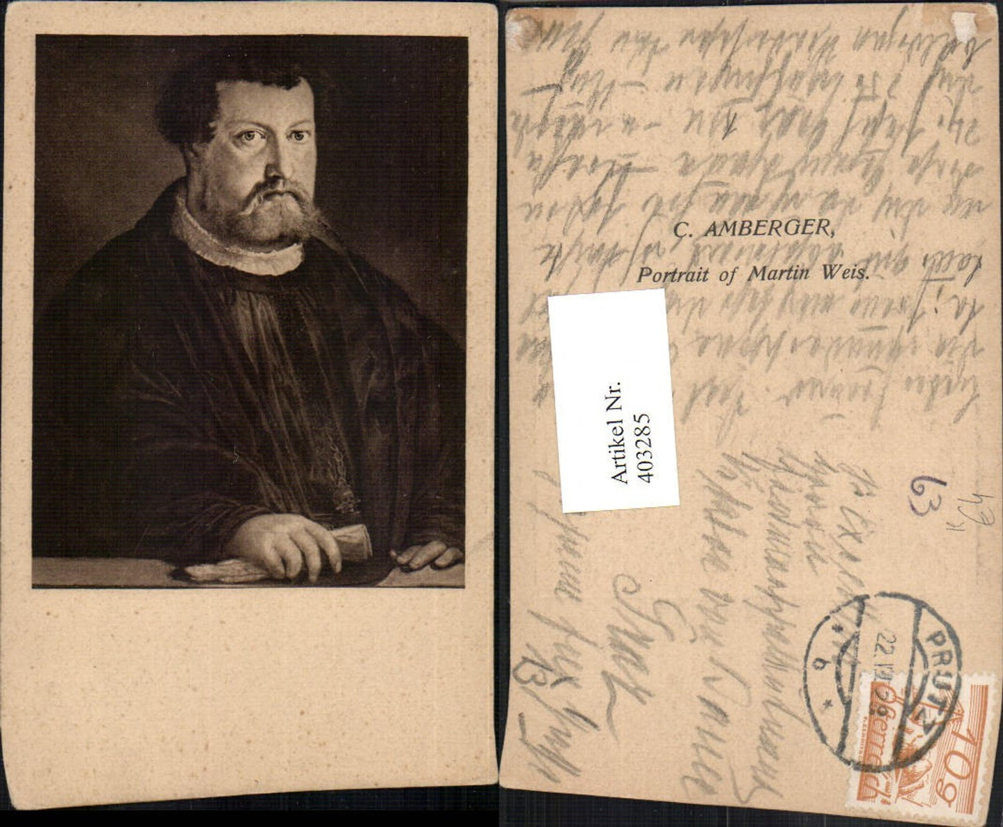 403285,Künstler AK C. Amberger Portrait of Martin Weis