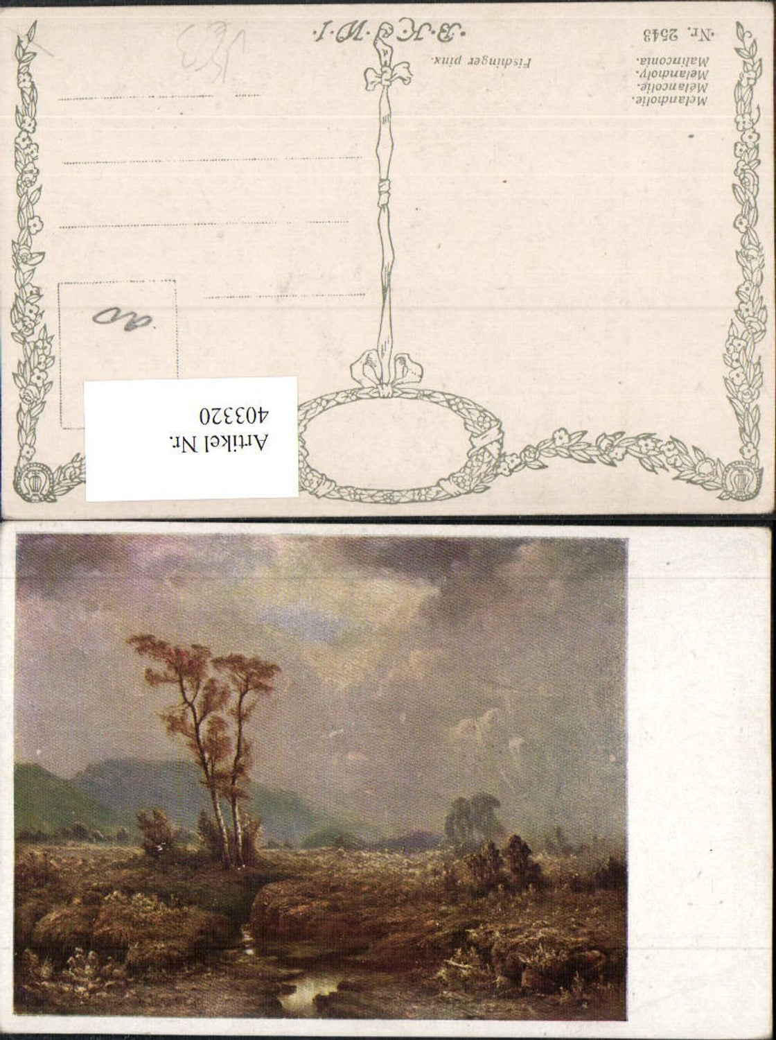 403320,Künstler AK Fischinger Melancholie Landschaft pub B.K.W.I. 2543