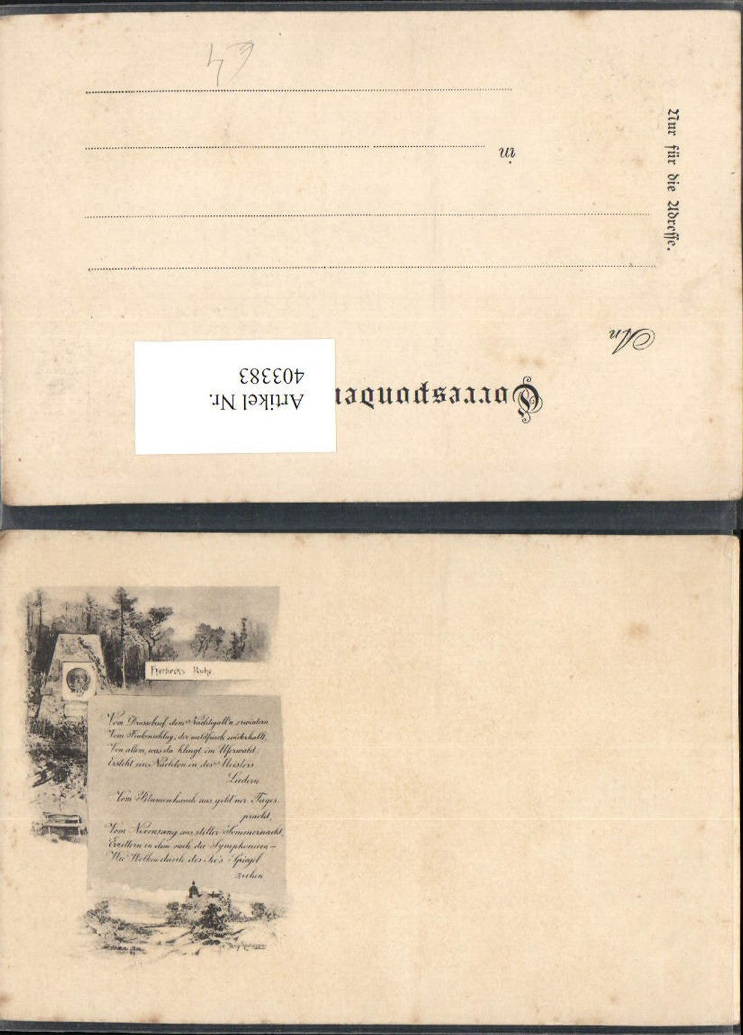 403383,Künstler AK Tony G. Herbecks Ruhe Gedenkstein Text