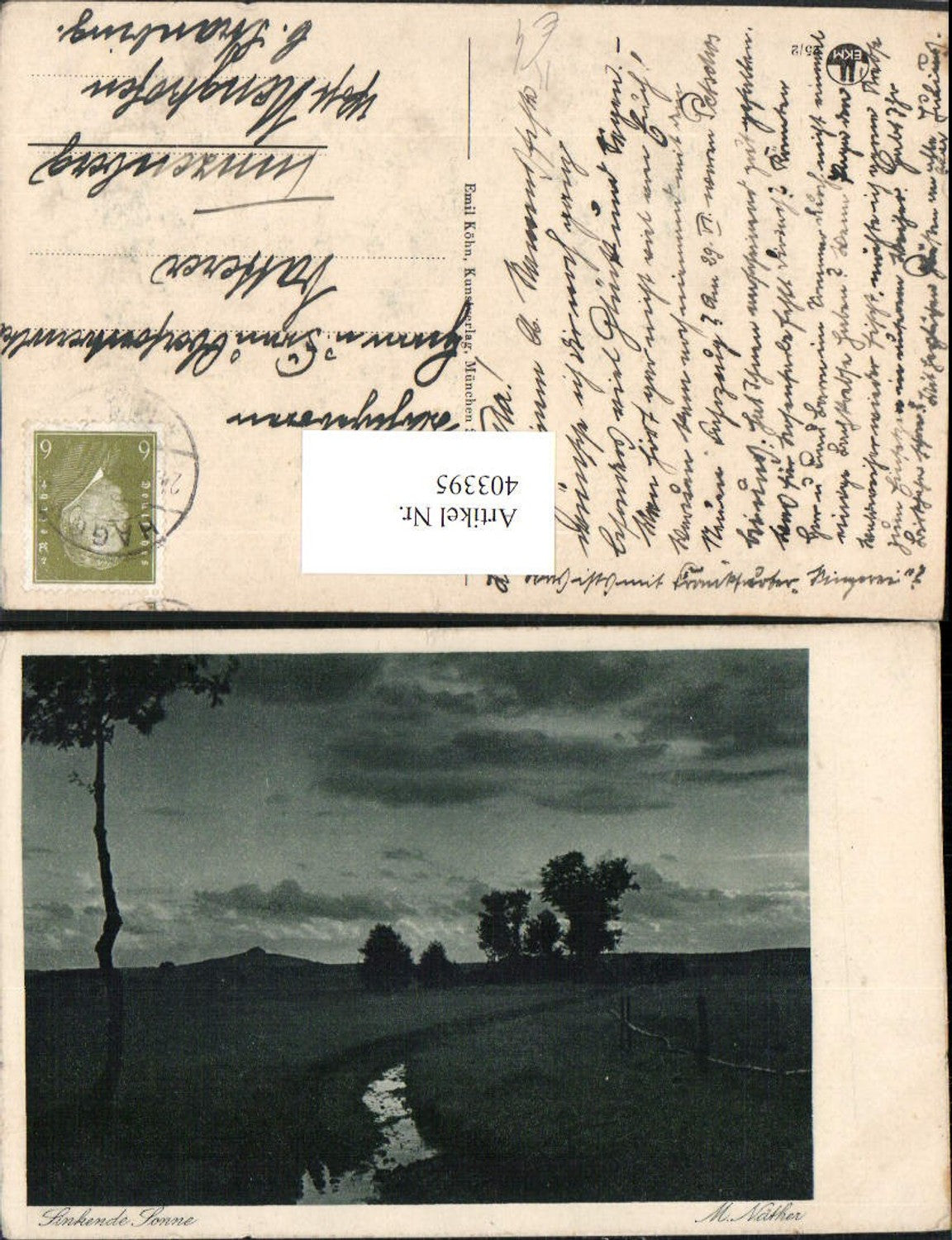 403395,Fotokunst M. Näther Sinkende Sonne Landschaft pub Emil Köhn 25/2