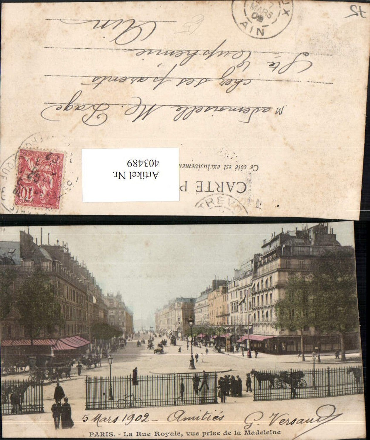 403489,Ile-de-France Paris Rue Royale vue prise de la Madeleine Straßenansicht