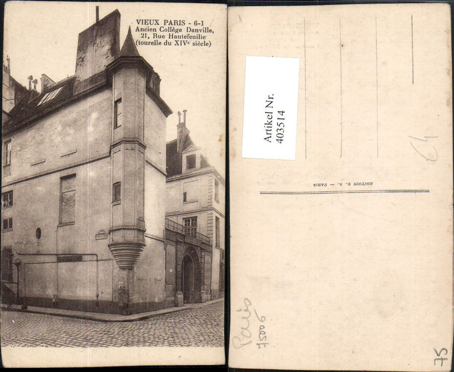 403514,Ile-de-France Paris Ancien College Danville Schule Gebäude