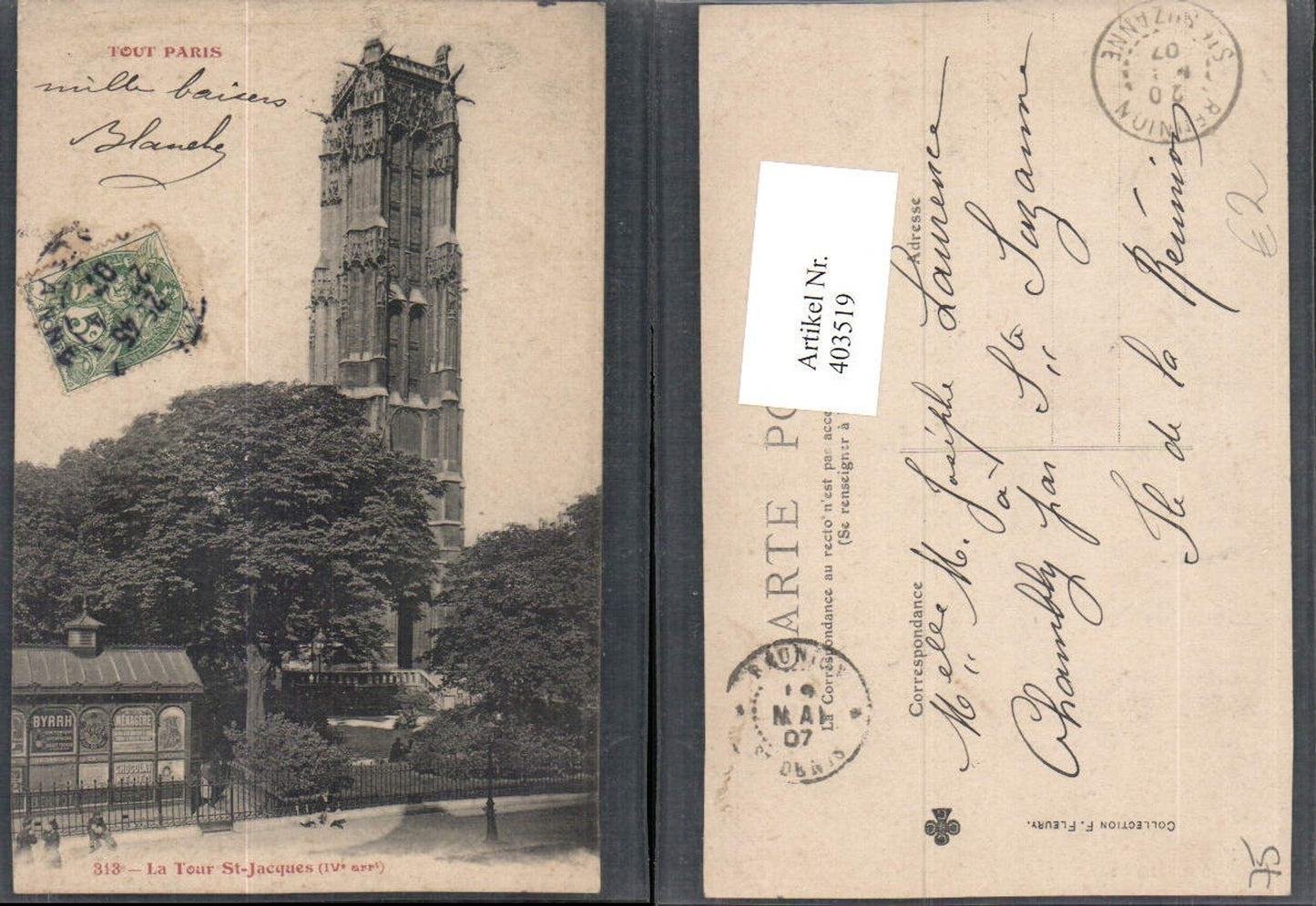 403519,Ile-de-France Paris La Tour St-Jacques Turm