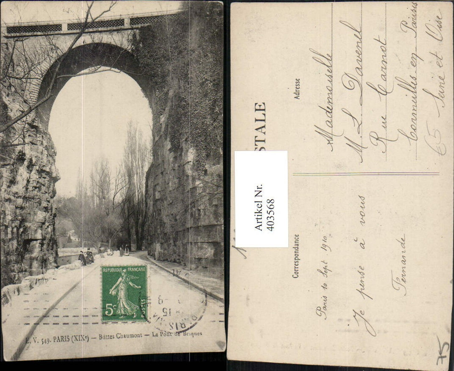 403568,Ile-de-France Paris Buttes Chaumont Le Pont de Briques Brücke