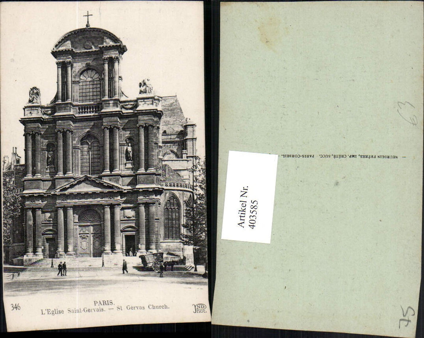 403585,Ile-de-France Paris L'Eglise Saint-Gervais Kirche