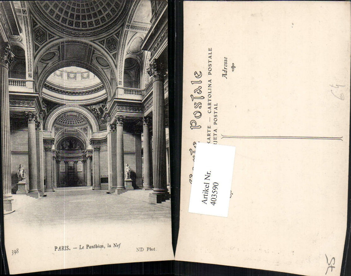 403590,Ile-de-France Paris Le Pantheon la Nef Innenansicht