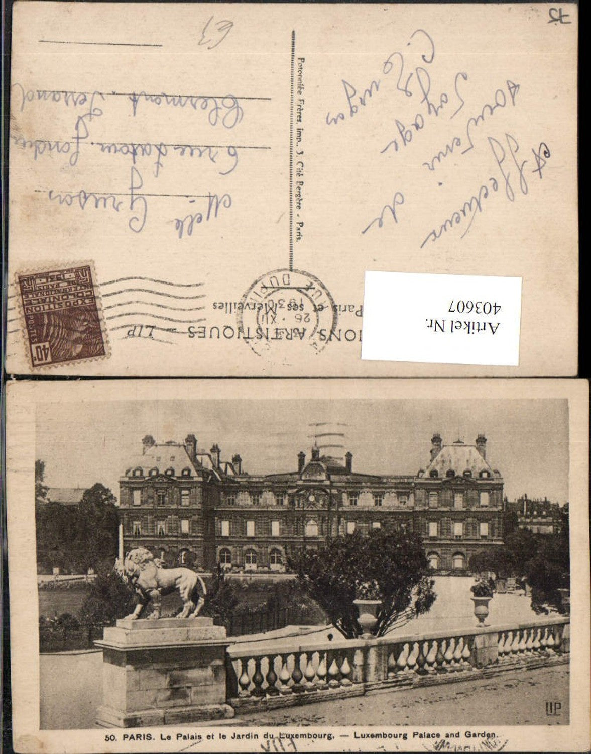 403607,Ile-de-France Paris Le Palais et le Jardin du Luxembourg Palast