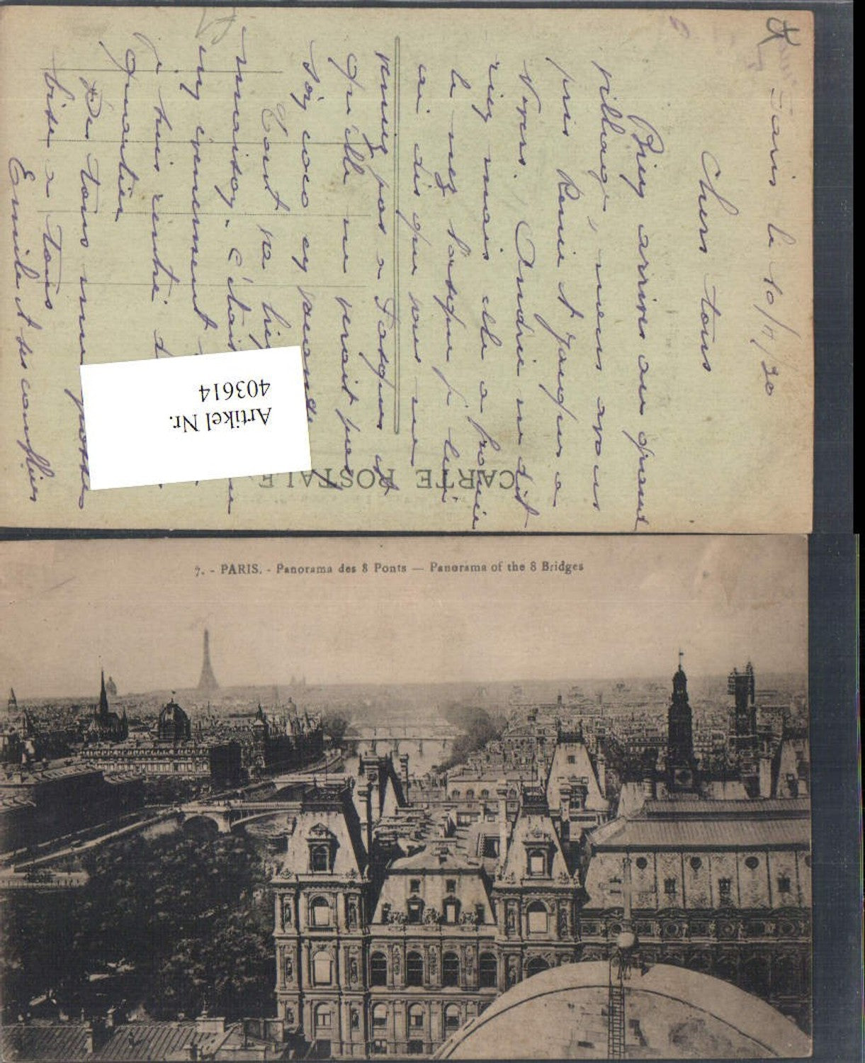 403614,Ile-de-France Paris Panorama des 8 Ponts Teilansicht Brücken