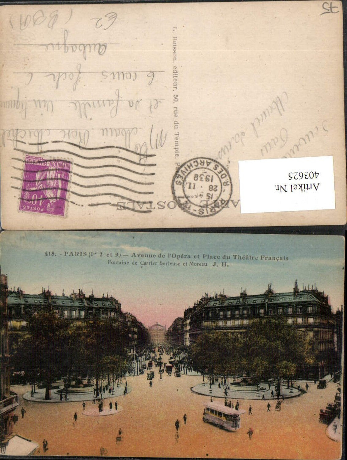403625,Ile-de-France Paris Avenue de l'Opera et Place du Theatre Francais Straßenansicht