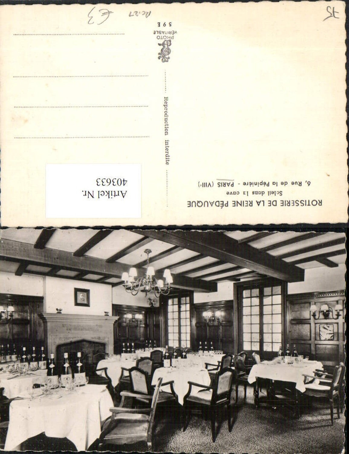 403633,Ile-de-France Paris Rotisserie de la Reine Pedauque Restaurant Innenansicht