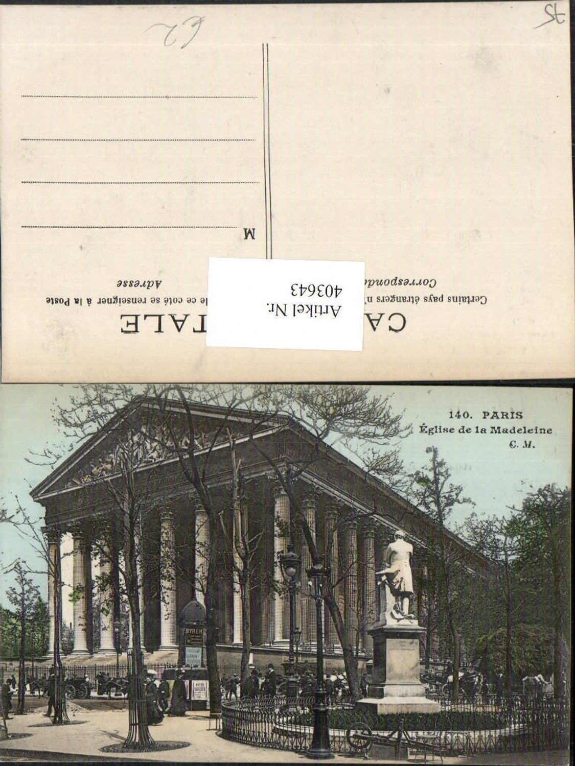 403643,Ile-de-France Paris Eglise de la Madeleine Kirche Denkmal Statue