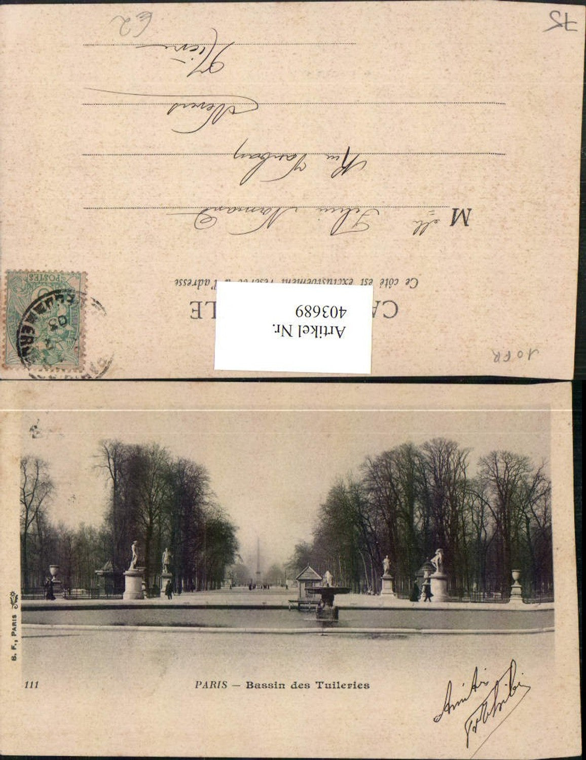 403689,Ile-de-France Paris Bassin des Tuileries Park Brunnen Statuen