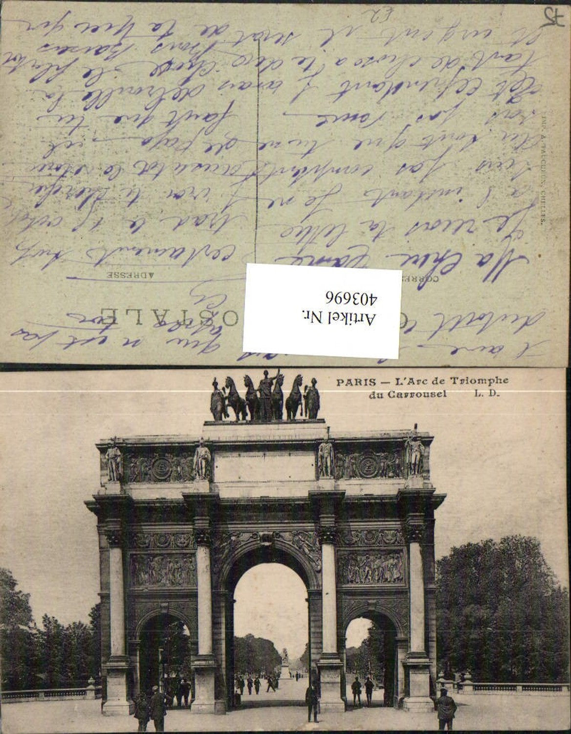 403696,Ile-de-France Paris L'Arc de Triomphe du Carrousel Triumphbogen Torbogen