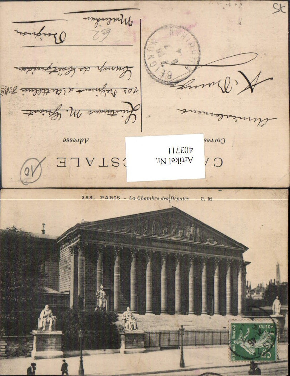 403711,Ile-de-France Paris La Chambre des Deputes Abgeordnetenkammer Gebäude